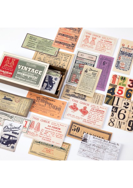 B Tarzı Junk Journal Deko Ofis Okul Malzemeleri Yaratıcı Kırtasiye Not Kağıtları Için Vintage Memo Kutulu Etiketler (Yurt Dışından)