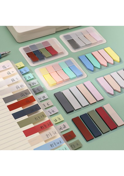 D Stili Mengta Morandi Macaron Yapışkan Notlar Memo Pad Günlük Kırtasiye Pulları Scrapbook Dekoratif Retro Indeks N Defa Yapışkanlı (Yurt Dışından)