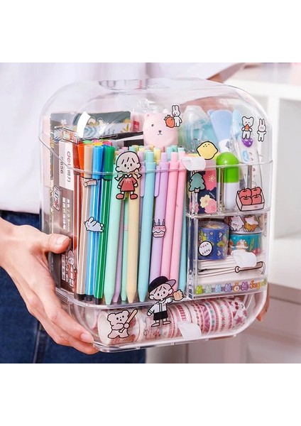 Küçük Kutu Stili Büyük Kapasiteli Kalem Saklama Kutusu Makyaj Organizatör Kutu Masaüstü Malzemeler Saklama Kutusu Kırtasiye Kutusu Okul (Yurt Dışından) fiyatları