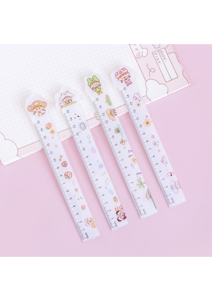 B-Rastgele 1 Adet Tarzı 15CM Sevimli Küçük Taze Karikatür Öğrenci Çizimi Kawaii Cetvel Çok Fonksiyonlu Kendin Yap Çizim Cetveli Öğrenci Ofis Okul Kırtasiye (Yurt Dışından)