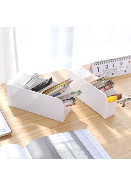 Mavi S Tarzı 2020 Yeni Dört Hücreli Ergonomik Masa Depolama Kutusu Çekmeceli Organizer Eğimli Kalemlik Dikdörtgen Organizer Düzenleyici (Yurt Dışından)