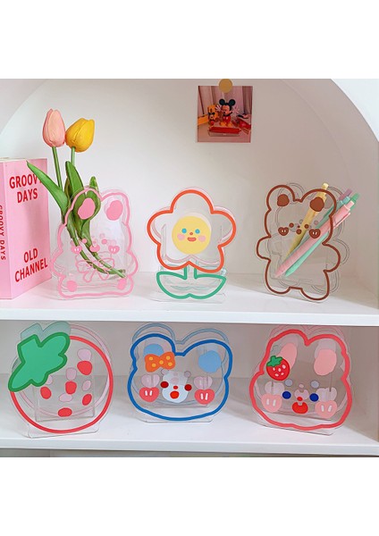Ruan Meng Xiao Xiong Tarzı Yisuremia Yeni Sevimli Ayı Tavşan Çilek Akrilik Kalemlik Çok Fonksiyonlu Masa Düzenleyici Depolama Kutusu Okul Kırtasiye (Yurt Dışından) fiyatları