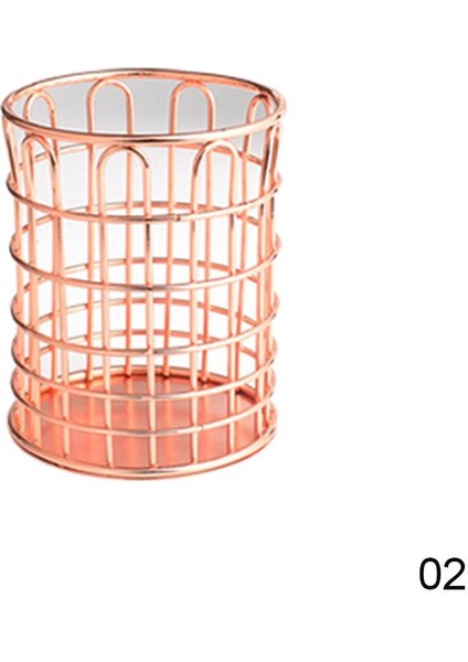 Gül Altın 01 Stili Masaüstü Kalemlik Ofis Okul Depolama Kutusu Metal Altın Rose Gold Kutu Makyaj Depolama - (Yurt Dışından)