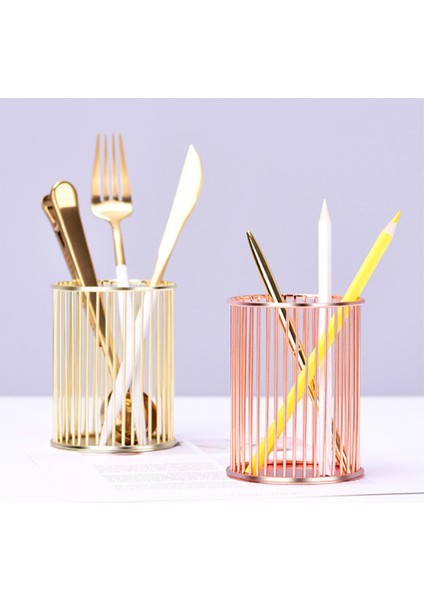 Gül Altın 01 Stili Masaüstü Kalemlik Ofis Okul Depolama Kutusu Metal Altın Rose Gold Kutu Makyaj Depolama - (Yurt Dışından) modelleri