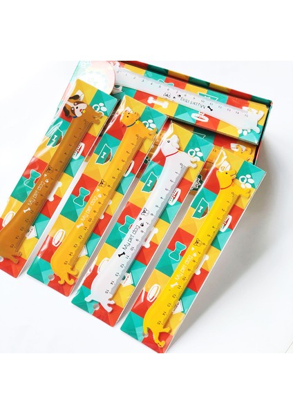 1 Adet Sevimli Köpek 15CM Plastik Düz Cetvel Ölçü Çizim Okul Kırtasiye (Yurt Dışından)
