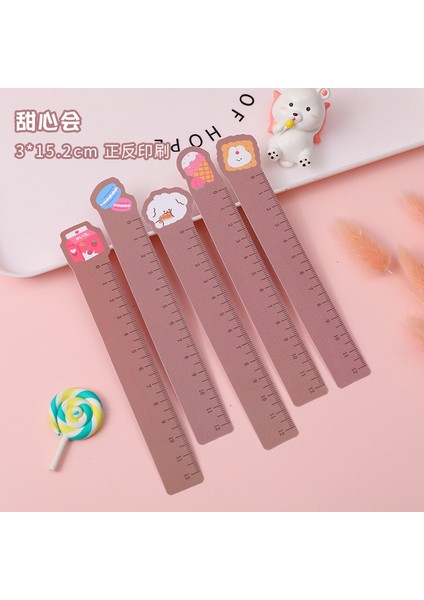Kahverengi 5 Adet Tarzı Karikatür Pet Düz Cetvel Kitap Ayracı Boyama 12CM Ölçek Cetvel Bükülebilir Öğren Kawaii Kırtasiye Ofis Okul Malzemeleri (Yurt Dışından)