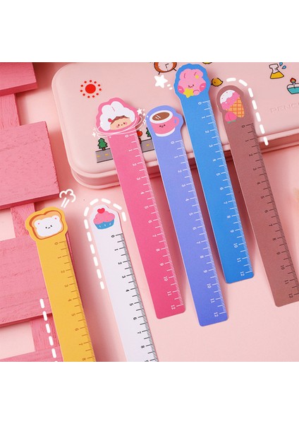 Kahverengi 5 Adet Tarzı Karikatür Pet Düz Cetvel Kitap Ayracı Boyama 12CM Ölçek Cetvel Bükülebilir Öğren Kawaii Kırtasiye Ofis Okul Malzemeleri (Yurt Dışından) modelleri