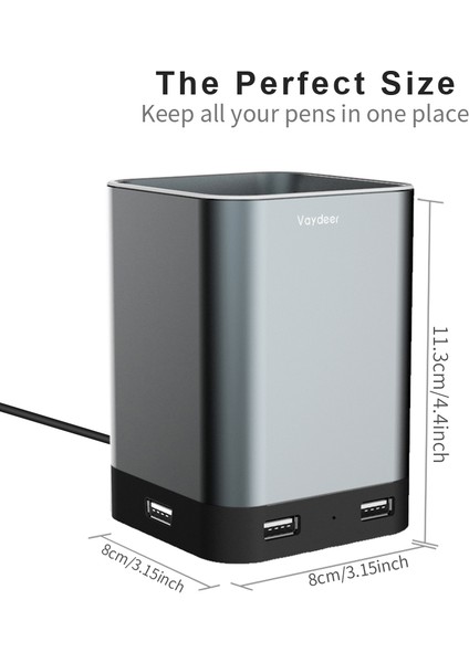 Alüminyum USB Kalem Kalemlik 4 USB 2.0 Portlu Ofis ve Ev Için Dayanıklı ve Sağlam (Yurt Dışından) modelleri