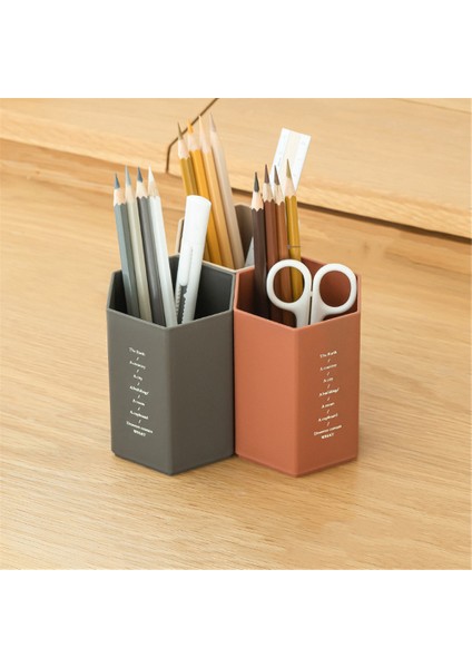Kırmızı Stil Yaratıcı Altıgen Tasarım Kalemlik Büyük Kapasiteli Kalem Kalemlik Fırça Depolama Kutusu Plastik Kırtasiye Masaüstü Düzenleyici (Yurt Dışından) modelleri