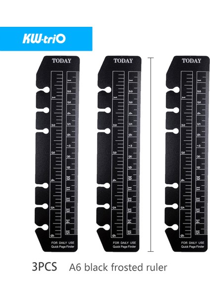 Siyah-A6-3pcs Tarzı Kw-Trio Yaratıcı Spiral Defter Ayraç Cetvel Indeks Cetveli Separator Mark Esnek Ölçüm Taşınabilir A5 A6 A7 Cetvel (Yurt Dışından)