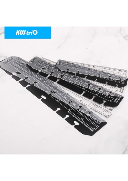 Siyah-A6-3pcs Tarzı Kw-Trio Yaratıcı Spiral Defter Ayraç Cetvel Indeks Cetveli Separator Mark Esnek Ölçüm Taşınabilir A5 A6 A7 Cetvel (Yurt Dışından)