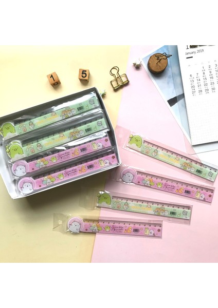 No.1 Tarzı Japon Anime Demon Slayer Sumikko Gurashi Plastik Düz Cetvel Sevimli Kawaii Kırtasiye Ölçüm Aracı Okul (Yurt Dışından)