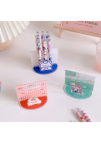 3pcs-Dosya Klipleri Stili 2021 Sevimli Akrilik Kalemlik Yeni Yaratıcı Sevimli Ayı Kalem Kutusu Ofis Kırtasiye Depolama Rafı Masaüstü Düzenleyici (Yurt Dışından) modelleri