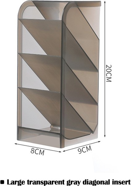 L 8X20CM Kahverengi A Stili Makyaj Organizer Kalemlik Kozmetik Kutusu Masaüstü Organizer - Okul Ofis Kawaii Kırtasiye (Yurt Dışından)