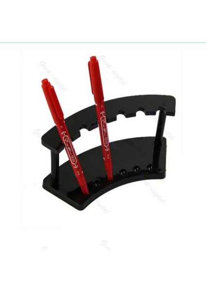 Siyah Stil 6 Yuvalık Plastik Siyah Kalem Takı Gösterme Tutucu Stand Raf Siyah Kalem Tutucu Mürekkep Tutucu Masa Düzenleme (Yurt Dışından)