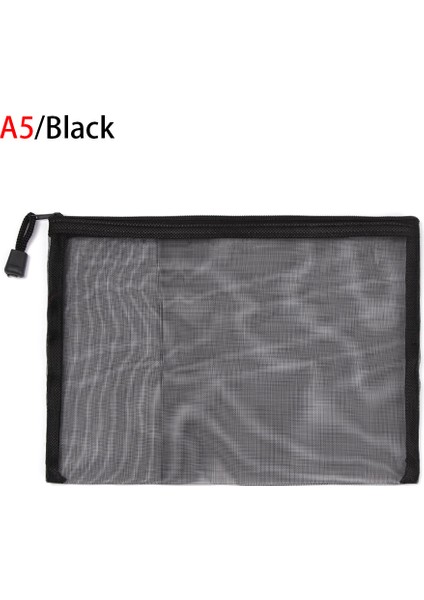 A5-Siyah Stil Basit ve Şeffaf Fileli Kalem Kutusu Öğrenci Ofis Kalemlikleri Naylon Okul Malzemeleri Tükenmez Kalem Fermuarlı Kalem Kutusu (Yurt Dışından)