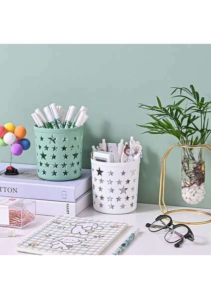 9X10.5CM Tarzı Yaratıcı Hul Stars Kalem Kalem Pot Tutucu Fırça Depolama Kabı Masa Organizatörü Plastik Kırtasiye Kalem Tutucu Ofis Malzemeleri (Yurt Dışından) modelleri