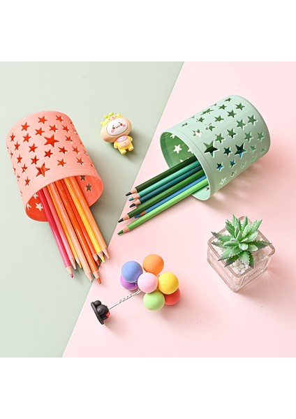 9X10.5CM Tarzı Yaratıcı Hul Stars Kalem Kalem Pot Tutucu Fırça Depolama Kabı Masa Organizatörü Plastik Kırtasiye Kalem Tutucu Ofis Malzemeleri (Yurt Dışından) indirimleri