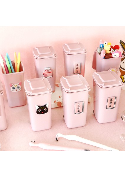 Kara Kedi Stili 1 Adet Sevimli Pembe Kız Kalem Kutusu Masaüstü Kova Kız Plastik Kalem Tutucu Düzenleyici Öğrenci Masa Çalışma Malzemeleri Ev Dekorasyonu (Yurt Dışından) fiyatları