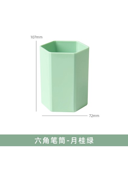 Dönen Yeşil Stil Yok Morandi Renkli Çok Fonksiyonlu Yuvarlak Kalem Tutucu Büyük Kapasiteli 360 Derece Dönebilen Makyaj Fırça Saklama Kutusu Okul Kırtasiye (Yurt Dışından)