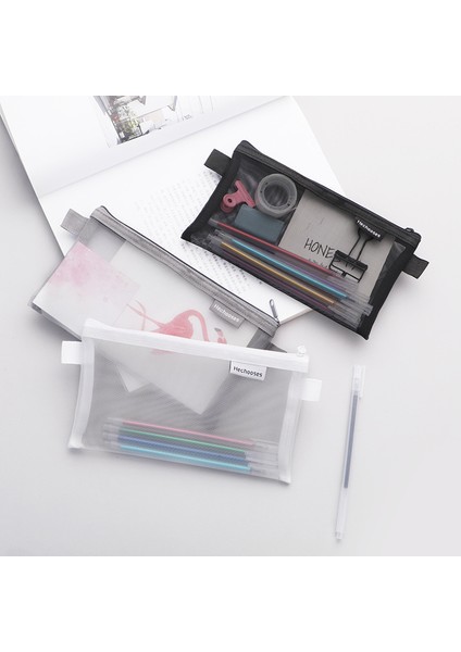 NO.3310 Tarzı Kawaii Büyük Kapasiteli Kalem Çantaları Şeffaf File Kalem Kutusu Sevimli Kalem Çantaları Kızlar Hediye Okul Malzemeleri Kore Ofis Kırtasiye (Yurt Dışından) fırsatları