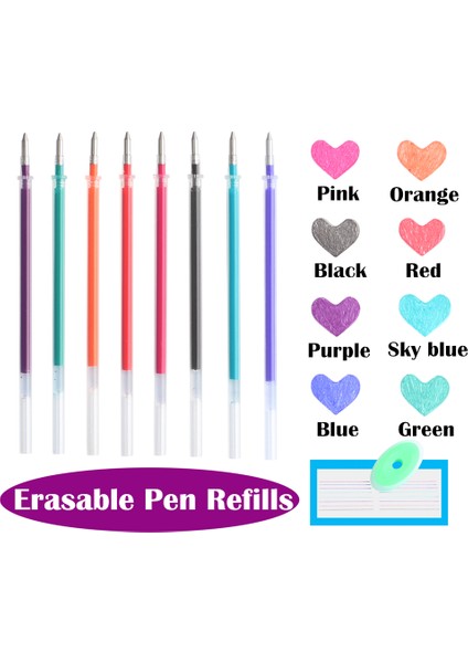 8 Adet Pembe Kalem Stili 8 Adet Silinebilir Jel Kalem Veya Dolum Çubuğu Yıkanabilir Kolu Sihirli Silinebilir Kalem Dolumları Okul Yazma Araçları Kawaii Kırtasiye (Yurt Dışından)