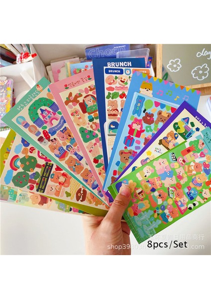 8 Adet Çıkartma Seti Stili A5 Sharkbang A5 Gevşek Yaprak Sticker Albümü Çok Fonksiyonlu Kart Koleksiyonu Kitap Bağlayıcı Defter Düzenleyici Ajanda Günlük Toplama Kitap (Yurt Dışından)