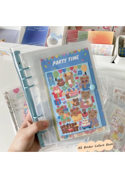 8 Adet Çıkartma Seti Stili A5 Sharkbang A5 Gevşek Yaprak Sticker Albümü Çok Fonksiyonlu Kart Koleksiyonu Kitap Bağlayıcı Defter Düzenleyici Ajanda Günlük Toplama Kitap (Yurt Dışından)