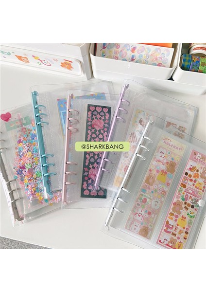 8 Adet Çıkartma Seti Stili A5 Sharkbang A5 Gevşek Yaprak Sticker Albümü Çok Fonksiyonlu Kart Koleksiyonu Kitap Bağlayıcı Defter Düzenleyici Ajanda Günlük Toplama Kitap (Yurt Dışından)