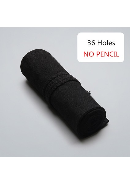 Siyah 36 Tarzı Delikli Tuval Siyah Kalem Kutusu Sevimli Kedi Unicorn Sanat Kalem Çantası Makyaj Fırça Saklama Kozmetik Fırça Depolama Kırtasiye (Yurt Dışından)