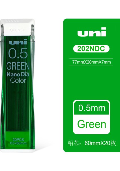 0,5 mm Yeşil Stil 1 Adet Uni 0.5ndc Mekanik Kalem Renkli LED Boyalı Özel Mekanik Kalem Yedek Uçlar Okul Kırtasiye Ofis (Yurt Dışından)