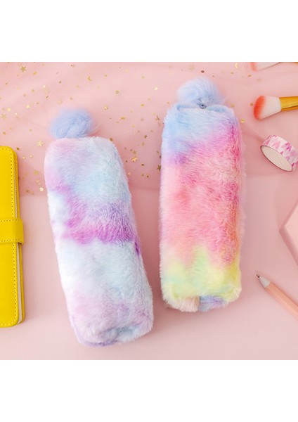 Sarı Stil Sevimli Kreatif Kalem Kutusu Gradyan Renkli Sevimli Kız Peluş Sekizgen Kalem Çantası Kız Öğrenci Basit Depolama Çantası (Yurt Dışından) indirimleri