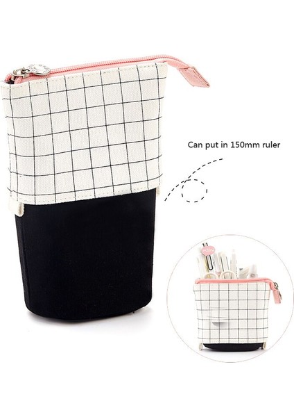 203 Izgara Stili Kore Taze Sevimli Kalem Kutusu Tuval Teleskopik Ayakta Kawaii Kalemlik Macaron Okul Kalem Tutucu Çanta Kırtasiye Kalem (Yurt Dışından)