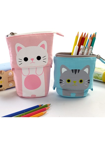 203 Izgara Stili Kore Taze Sevimli Kalem Kutusu Tuval Teleskopik Ayakta Kawaii Kalemlik Macaron Okul Kalem Tutucu Çanta Kırtasiye Kalem (Yurt Dışından) modelleri