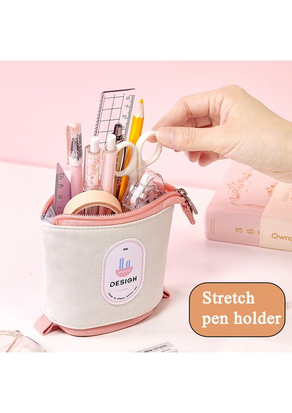 203 Izgara Stili Kore Taze Sevimli Kalem Kutusu Tuval Teleskopik Ayakta Kawaii Kalemlik Macaron Okul Kalem Tutucu Çanta Kırtasiye Kalem (Yurt Dışından) indirimleri