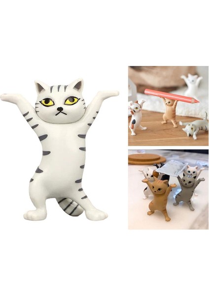 E Stili Sevimli Kedi Kalemlik Büyüleyici Dans Eden Kedi El Yapımı Masaüstü Dekorasyon Modeli Çocuk Hediyesi (Yurt Dışından) fırsatları