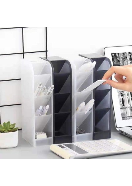 Yeşil Stil Sevimli Masaüstü Okul Ofis Kırtasiye Malzemeleri Depolama Estetik Masaüstü Düzenleyici Aksesuarlar Eğik Kalem Tutucu Makyaj Rafı (Yurt Dışından) fırsatları