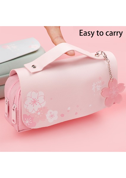 Pa Pa Tu Pembe Tarzı Kawaii Tuval Üç Katlı Kalem Fırça Kılıfı Kocaman Kapasiteli Kalem Kutusu Hediye Malzemeler Okul Kırtasiye (Yurt Dışından) indirimleri