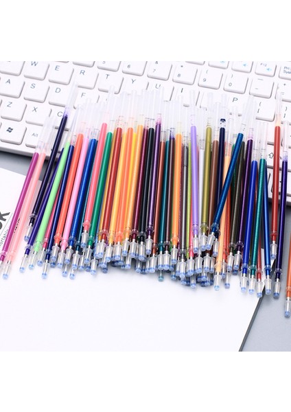 100 Adet Çanta Ulticolor Jel Kalem Yedekleri Seti Renkli Parlak Glitter Kalem Yedekleri Yazma Dıy Boyama Graffiti Için (Yurt Dışından)