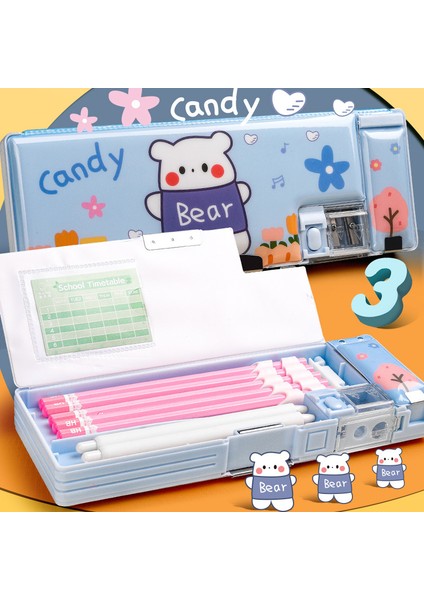 A2 Stili Çizgi Film Kırtasiye Kutusu ve Kalemtraşlı Plastik Kalem Kutusu Okul Saklama Kutusu Çocuk Sevimli Kalem Kutusu Öğrenci Kalem Kutusu Hediyeler (Yurt Dışından) modelleri