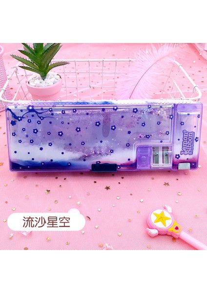 C Stili Yeni Ute Çok Fonksiyonlu Kum Glitter Stil Kalem Kutusu Büyük Kapasiteli Kırtasiye Kutusu Yaratıcı Okul Malzemeleri Kalem Kutusu (Yurt Dışından)