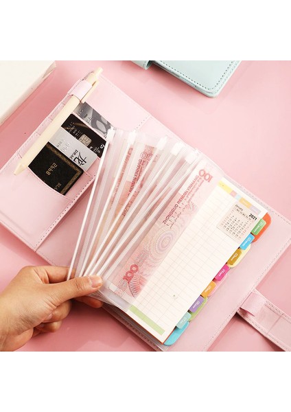 Type2 Yeşil Stil 2022 A6 Defter Cüzdanı Bütçe Planlayıcı Organizatör Nakit Bütçe Zarf Sistemi Pu Deri Fermuarlı Cebi Etiket Etiketleri (Yurt Dışından)