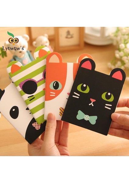 Mini Sevimli Kawaii Günlük Defter Çizgili Kağıt Not Defteri Çocuklar Kırtasiye Okul Ofis Malzemesi Hediye Ücretsiz Karakedi Panda (Yurt Dışından)