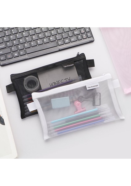 NO.3318 Tarzı Kawaii Büyük Kapasiteli Kalem Çantaları Şeffaf File Kalem Kutusu Sevimli Kalem Çantaları Kızlar Hediye Okul Malzemeleri Kore Ofis Kırtasiye (Yurt Dışından) fiyatları