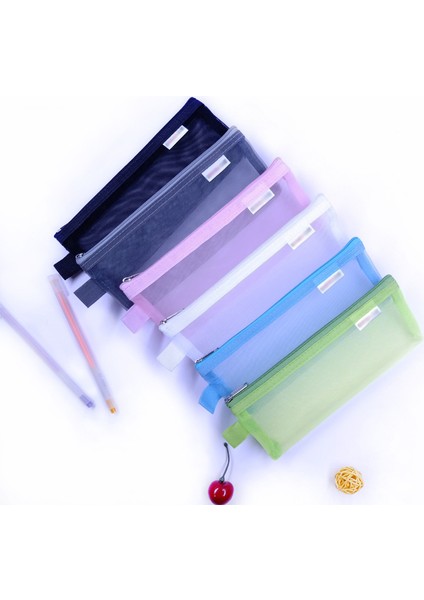 NO.3318 Tarzı Kawaii Büyük Kapasiteli Kalem Çantaları Şeffaf File Kalem Kutusu Sevimli Kalem Çantaları Kızlar Hediye Okul Malzemeleri Kore Ofis Kırtasiye (Yurt Dışından) indirimleri