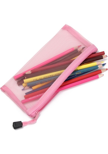 Type3-Gül Kırmızı Stili Basit ve Şeffaf Fileli Kalem Kutusu Öğrenci Ofis Kalemlikleri Naylon Okul Malzemeleri Tükenmez Kalem Fermuarlı Kalem Kutusu (Yurt Dışından) fiyatları