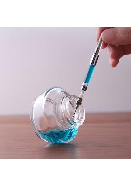 Gümüş Rengi Dolma Kalem Mürekkep Emici Kartuş Universal Dönüştürücü Emme Cihazı Pipet Dolum Kalemi Mürekkep Torbası Şırınga Cihaz Aracı Ofis (Yurt Dışından)