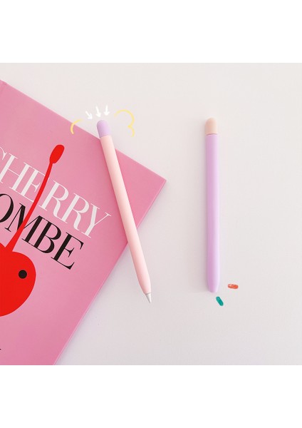 B-Mor Apple Pencil Için Kılıf Kalem Kutusu Renk Uyumlu Kılıf Anti-Kayma Anti-Düşme Kalem Kapağı (Yurt Dışından)