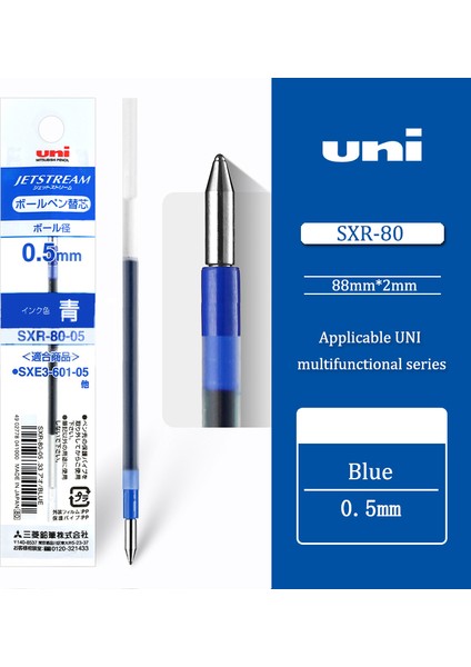 Mavi-0.5 1 Adet Japon Unı Dolum Sxr Orta Yağ Dolum Jetstream Serisi Tükenmez Kalem Dolumu Sxemsxe Dolum Yağı (Yurt Dışından)
