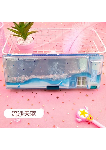 F Stili Yeni Ute Çok Fonksiyonlu Kum Glitter Stil Kalem Kutusu Büyük Kapasiteli Kırtasiye Kutusu Yaratıcı Okul Malzemeleri Kalem Kutusu (Yurt Dışından)